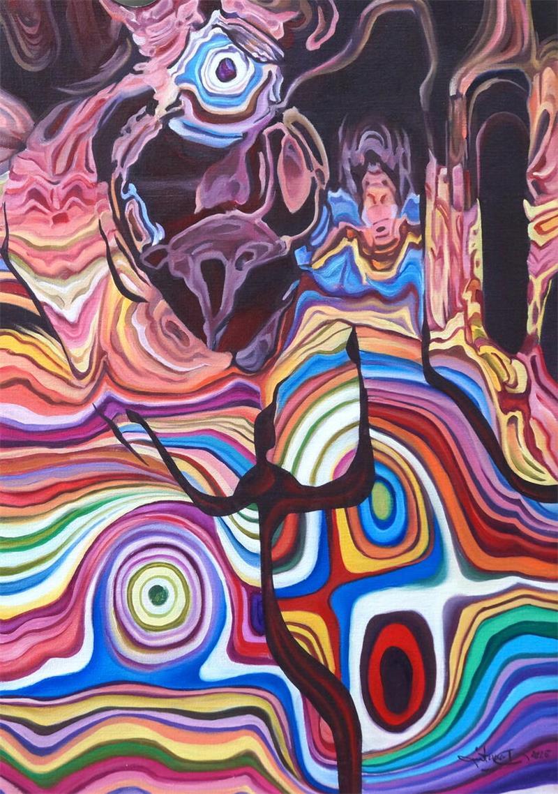 Hochschule 21: Christa Donatius zeigt Kunst von emotionaler Wucht „Verwirbelungen“ aus Christa Donatius' Werkserie „Zwischen den Zeilen“.