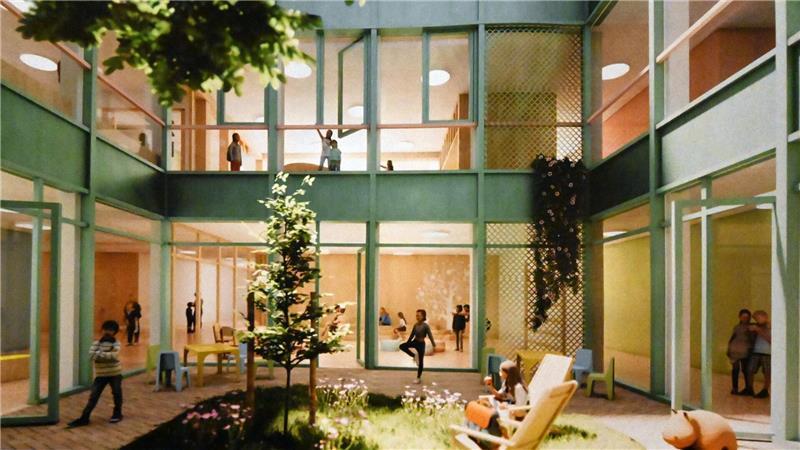 Blick in die Zukunft: So soll die neue Grundschule in Jork aussehen Viel Licht durch den Innenhof.