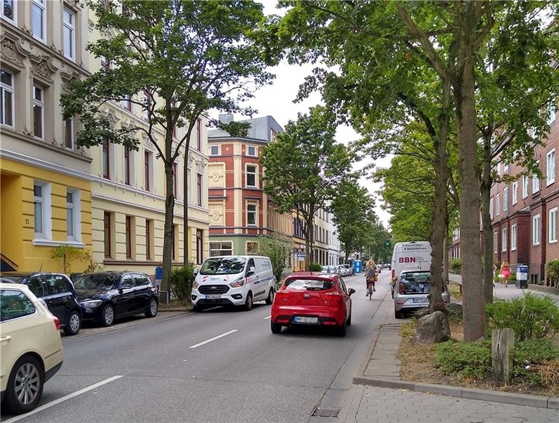 Viele wünschen sich Tempo 30 für die Heimfelder Straße im Stadtteil Harburg. Foto: ADFC Hamburg/ Hein Diekmann
