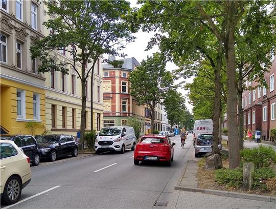 Viele wünschen sich Tempo 30 für die Heimfelder Straße im Stadtteil Harburg. Foto: ADFC Hamburg/ Hein Diekmann