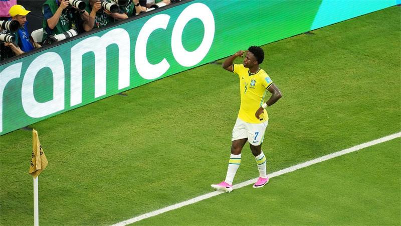 Vinicius Junior feierte zwei Tore für Brasilien.