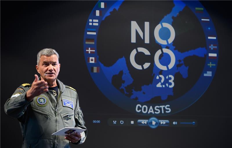 Deutsche Marineführung bei Ostsee-Großmanöver Vize-Admiral Frank Lenski ist Befehlshaber der deutschen Flotte und Unterstützungskräfte. Das maritime Großmanöver «Northern Coasts 23» vor der Küste Lettlands läuft unter deutscher Führung bis zum 23.09.2023.