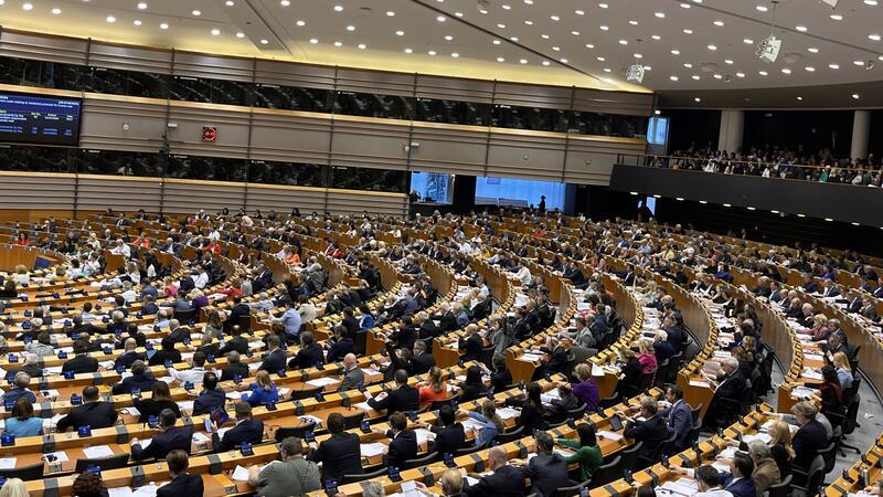 Voller Plenarsaal in Brüssel: Mehr als 700 Abgeordnete gehören dem EU-Parlament an. Foto: Klempow