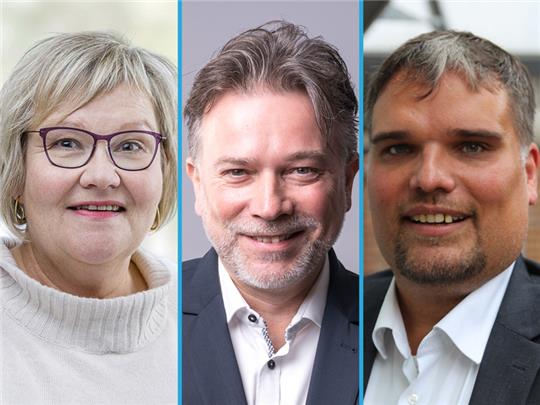 Von links: Eva Viehoff (Grüne), André Grote (FDP) und Benjamin Koch-Böhnke (Linke).