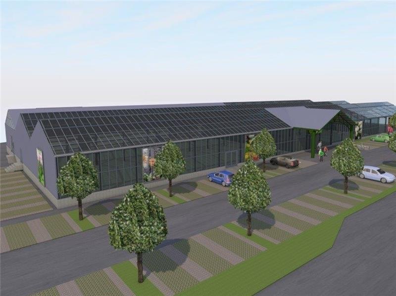 Von oben wird die Größe des Gebäudes deutlich.