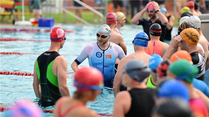 Debütanten begeistert von erstem Triathlon im Landkreis Vor dem Start.