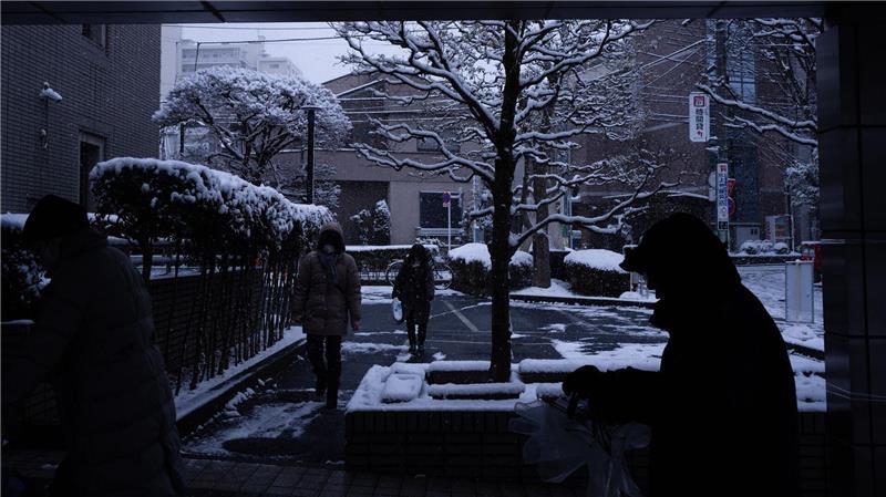 Wähler betreten ein Wahllokal in Tokio während der Unterhauswahlen in Japan.