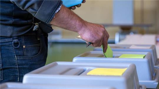Wahlurne im rheinland-pfälzischen Schweich.