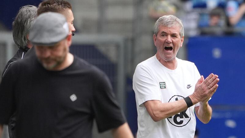 Waren einst Spieler und Trainer in gemeinsamen Rostocker Zeiten: HSV-Trainer Steffen Baumgart (links) und Kaiserslauterns Friedhelm Funkel.