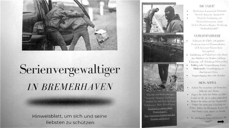 Flugblatt warnt vor Vergewaltigern in Bremerhaven - alles nur erfunden? Was soll das? Ein Flugblatt aus anonymer Quelle taucht in Bremerhavener Briefkästen auf.