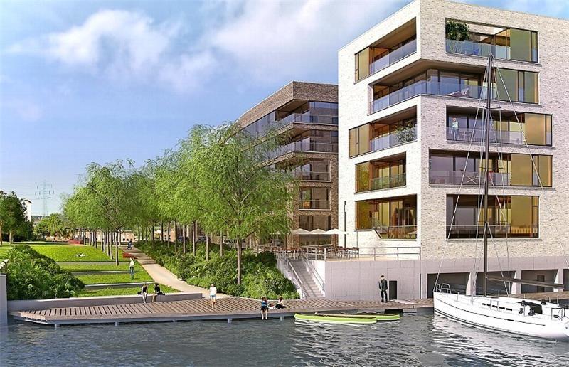 Wasser, viel Grün und Bootsanleger: So schön soll die Marina auf der Schlossinsel einmal aussehen. Foto: Lorenz autorisiert