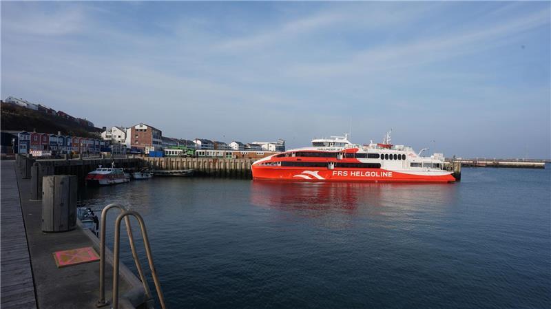 Sturm über Nordsee: Helgoland-Fähren stellen Verkehr ein Wegen eines Sturms kann der Katamaran am Donnerstag nicht auslaufen. (Archivfoto)