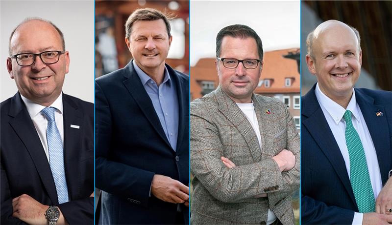 Welche Folgen hat der Dow-Rückzieher für die Region: Das sagen Stades Bürgermeister Sönke Hartlef, Bundestagsabgeordneter Oliver Grundmann, Landrat Kai Seefried und IHK-Chef Christoph von Speßhardt.
