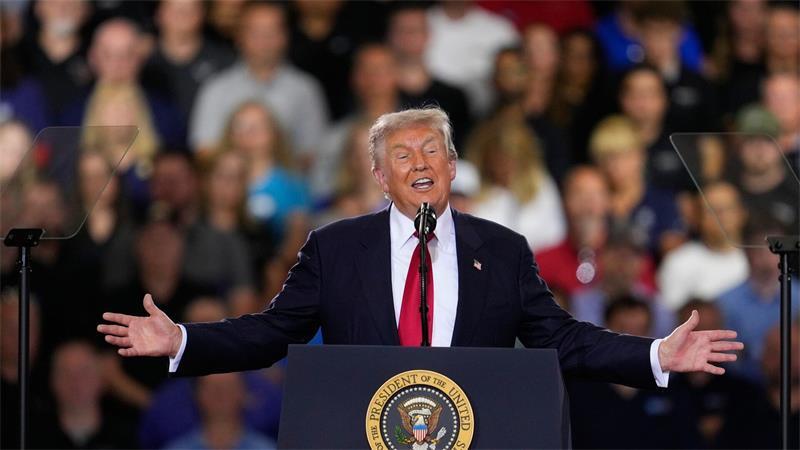 Feindbild Kommunismus: Kann Trump damit Wahlen beeinflussen? Wenn Trump vor Menschenmengen spricht, beschwört er gerade oft das Bild einer angeblich durch Kommunisten bedrohten USA hervor. (Archivbild)