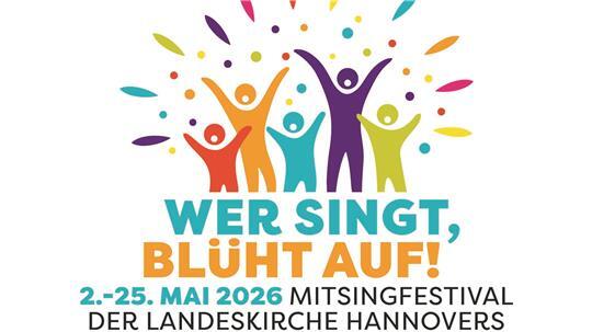 „Wer singt, blüht auf“: Das Logo des Mitsingfestivals der Landeskirche Hannover.