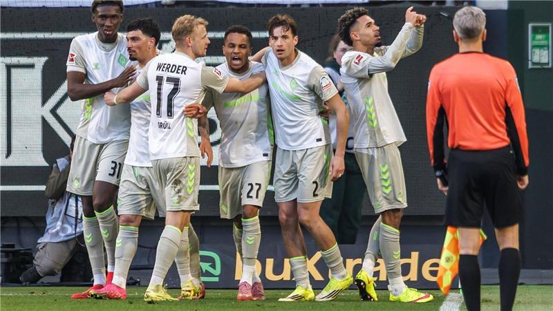 Werder-Jubel nach dem Führungstor.