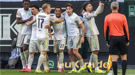 Werder-Jubel nach dem Führungstor.