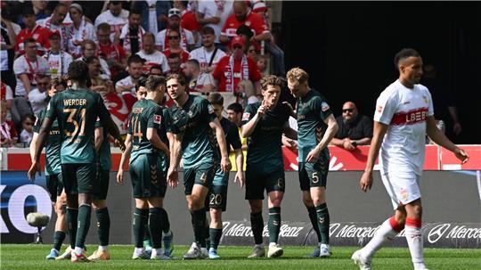 Werder jubelte über das 1:0 in Stuttgart.