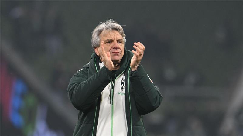Wie lange noch Trainer in Bremen? Horst Steffen nach dem 1:1 gegen Borussia Mönchengladbach.