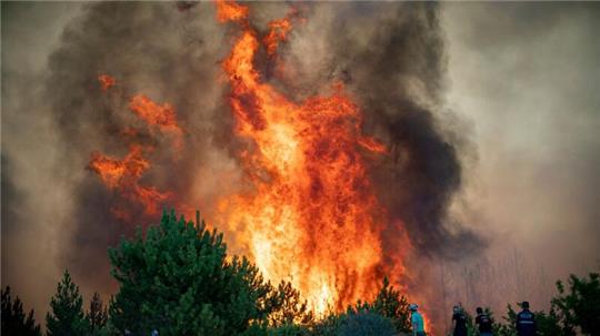 Wie oft im Sommer bei Extremhitze wüten wieder Waldbrände in Nordmazedonien. (Archivbild)