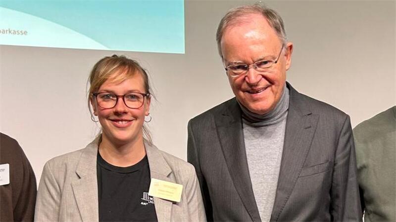 Wiebke Wilkens und Niedersachsens Ministerpräsident Stephan Weil.