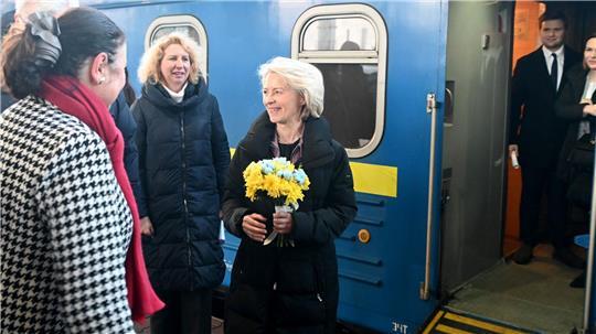 Will in Kiew ein Zeichen setzen: EU-Kommissionspräsidentin Ursula von der Leyen.