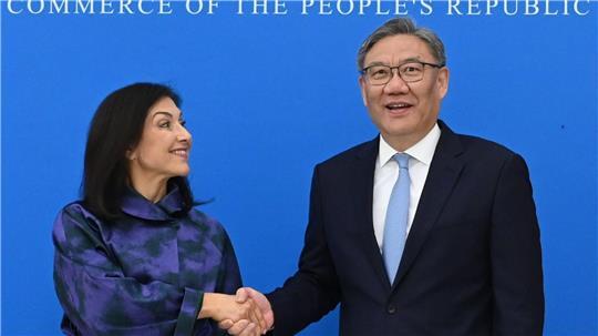 Wirtschaftsministerin Reiche traf Chinas Handelsminister Wang.