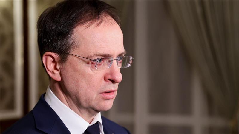 Russischer Gesandter: Erwarten die Ukrainer am Freitagmorgen Wladimir Medinski ist als Berater des russischen Präsidenten Wladimir Putin in Ukraine-Verhandlungen ein bekanntes Gesicht. (Archivbild)
