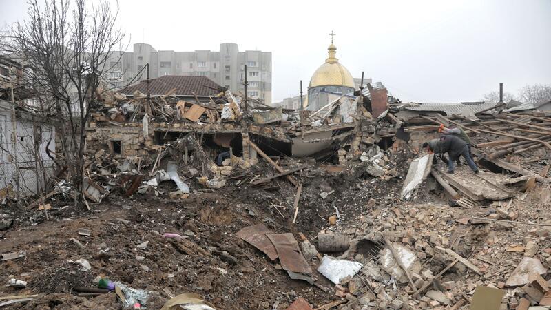 Krieg gegen die Ukraine: So ist die Lage Wohnhäuser in Odessa liegen nach russischen Angriffen in Trümmern.