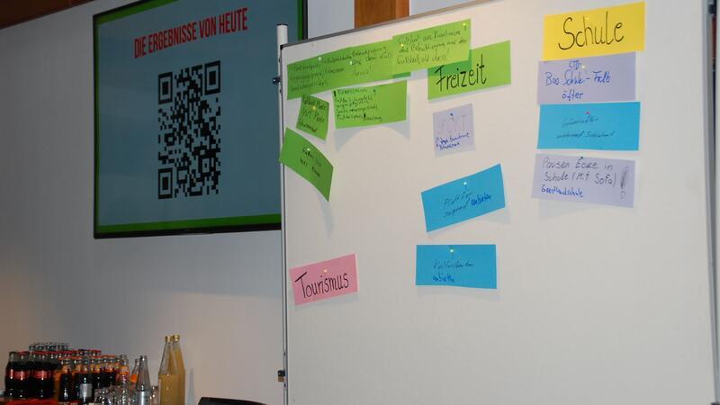 Wünsche und Anregungen der Jugendlichen wurden festgehalten und können per QR-Code verfolgt werden.