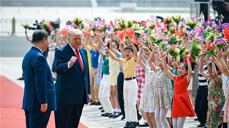Xi und Trump bei Empfang in Pekings Großer Halle des Volkes