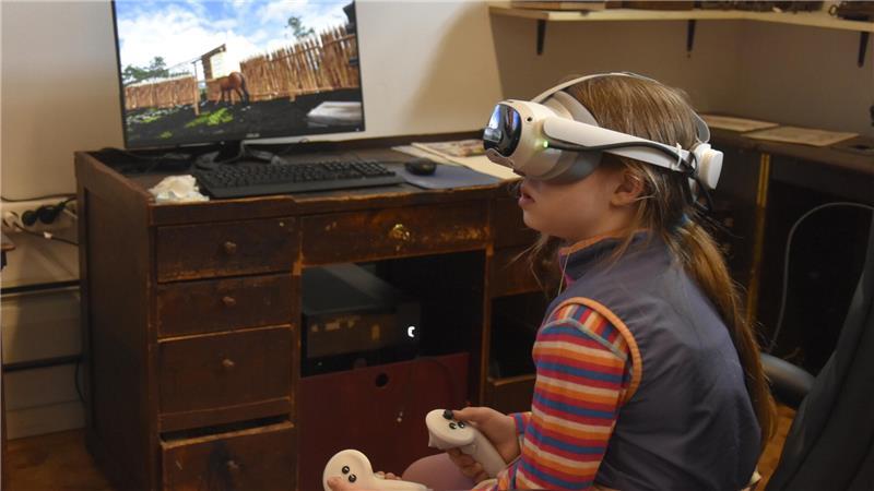 Schwertkampf bis einer zu Boden geht: Das war los auf der Burginsel Horneburg Ylvie Schulz erlebt mit der VR-Brille das Leben im 13. Jahrhundert.