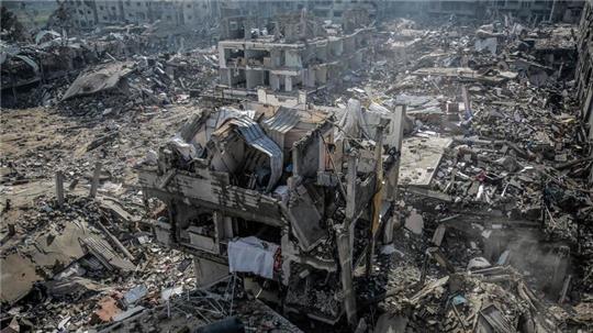 Zerstörungen in Gaza-Stadt. 27 Prozent der Bevölkerung in Deutschland halten das Vorgehen Israels gegen die Hamas im Gazastreifen für angemessen.