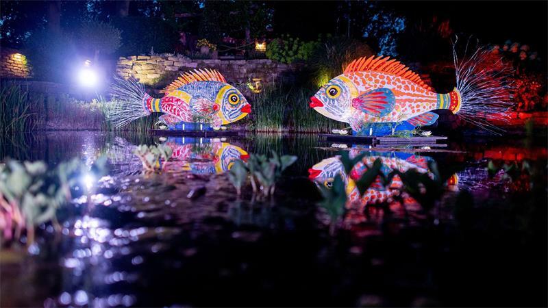 Zu der Illumination im Park der Gärten werden wieder Tausende Besucher erwartet. 
