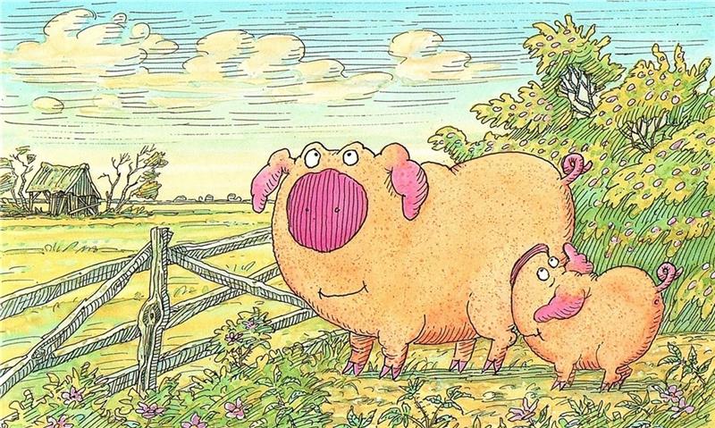 Zum 50-jährigen Bestehen der berühmten Trickfilm-Schweine können Besucher im Kunsthaus ab Mai den Geschichten von „Piggeldy und Frederick“ folgen. Foto: Elke Loewe