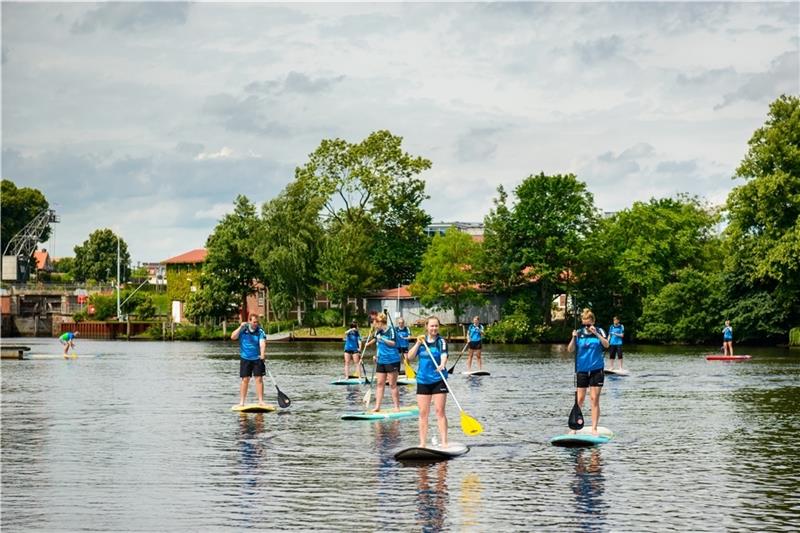 Zum Spaß haben und zum Trainieren : Der SUP-Club ist für alle da. Foto: SUP-Club