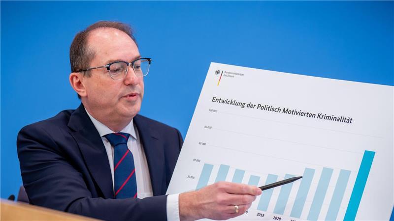 Zum ersten Mal wird die Statistik zur politisch motivierten Kriminalität von Bundesinnenminister Alexander Dobrindt (CSU) vorgestellt. Erhoben wurden die Daten dafür vor seinem Amtsantritt.