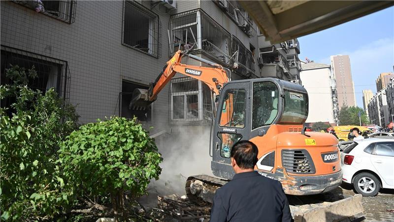 Zwei Menschen galten nach dem Brand in Taiyuan noch als Vermisst. 
