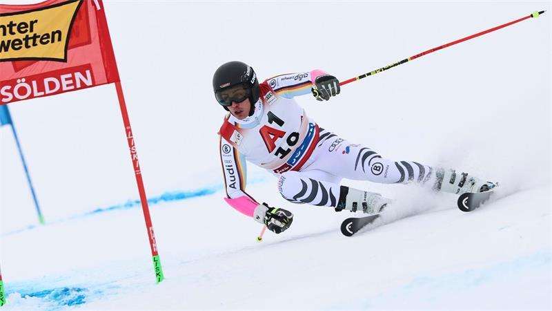 Skisport im Klimawandel: Wie die Debatte den Weltcup berührt Zweitbester Deutscher im Riesenslalom: Anton Grammel.