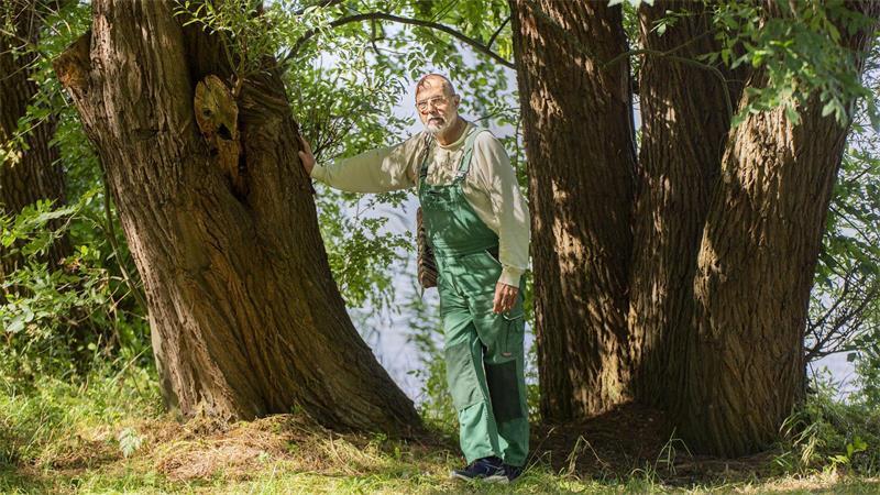 Zwischen den alten Bäumen am Stoteler See findet Hubert Lissinna einen Ort, der ihm in schwierigen Zeiten Halt gibt.