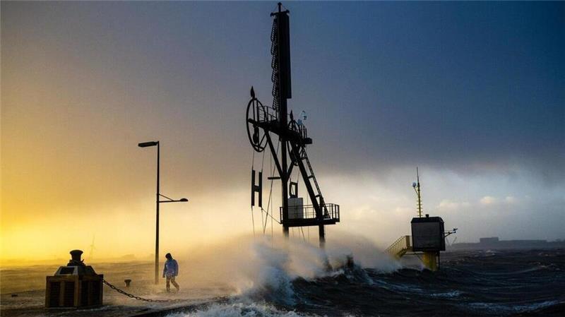 as mit einem Preis ausgezeichnete Sturmflut-Foto wurde in Bremerhaven aufgenommen.